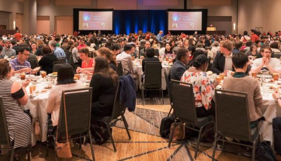 Attendees honor award recipients at the 2017 Awards Luncheon